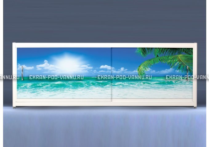 Экран на роликах EUROPLEX Пляж – купить по цене 12400 руб. в интернет-магазине в городе Новокузнецк картинка 1