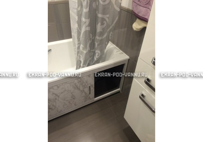 Раздвижной экран EUROPLEX Комфорт серый мрамор – купить по цене 6250 руб. в интернет-магазине в городе Новокузнецк картинка 4