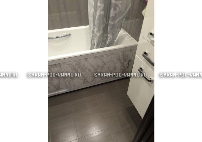 Раздвижной экран EUROPLEX Комфорт серый мрамор – купить по цене 6250 руб. в интернет-магазине в городе Новокузнецк картинка 3