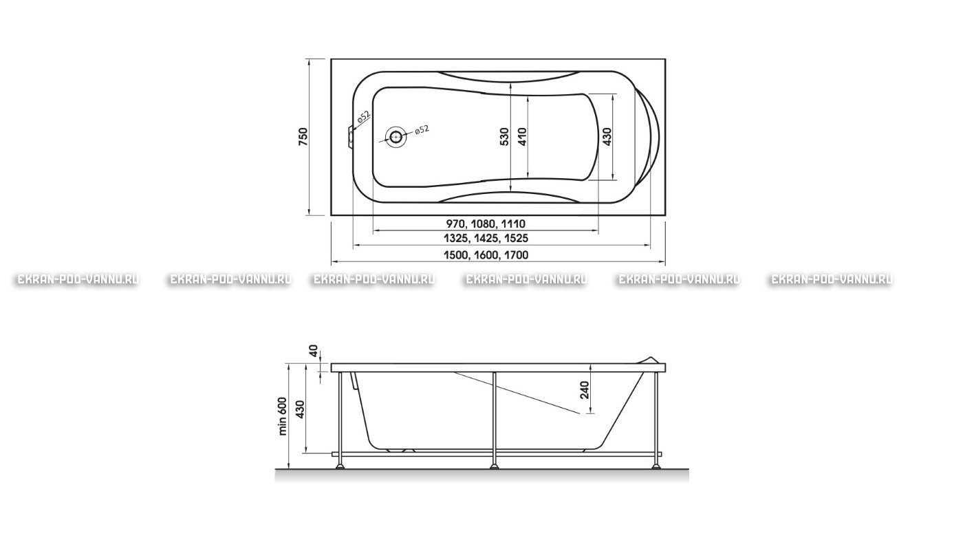 Акриловая ванна Relisan Elvira 170x75 – купить по цене 16160 руб. в интернет-магазине в городе Новокузнецк картинка 10