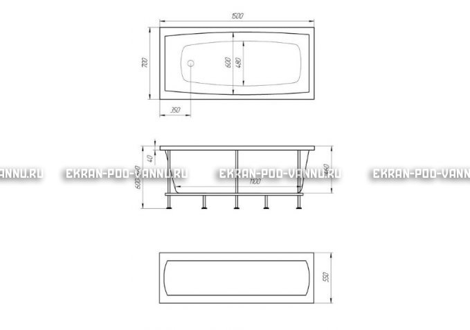 Акриловая ванна 1MarKa Melora 150x70 – купить по цене 12300 руб. в интернет-магазине в городе Новокузнецк картинка 4