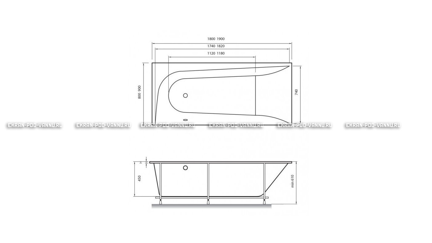 Акриловая ванна Vayer Boomerang 180x80 – купить по цене 43210 руб. в интернет-магазине в городе Новокузнецк картинка 15