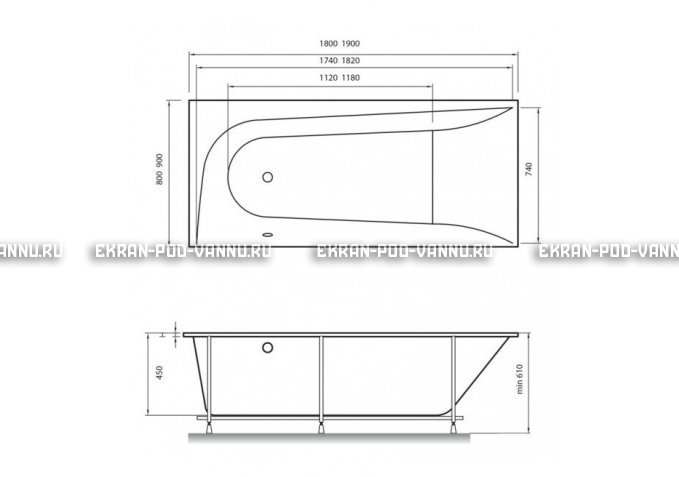 Акриловая ванна Vayer Boomerang 180x80 – купить по цене 43210 руб. в интернет-магазине в городе Новокузнецк картинка 4